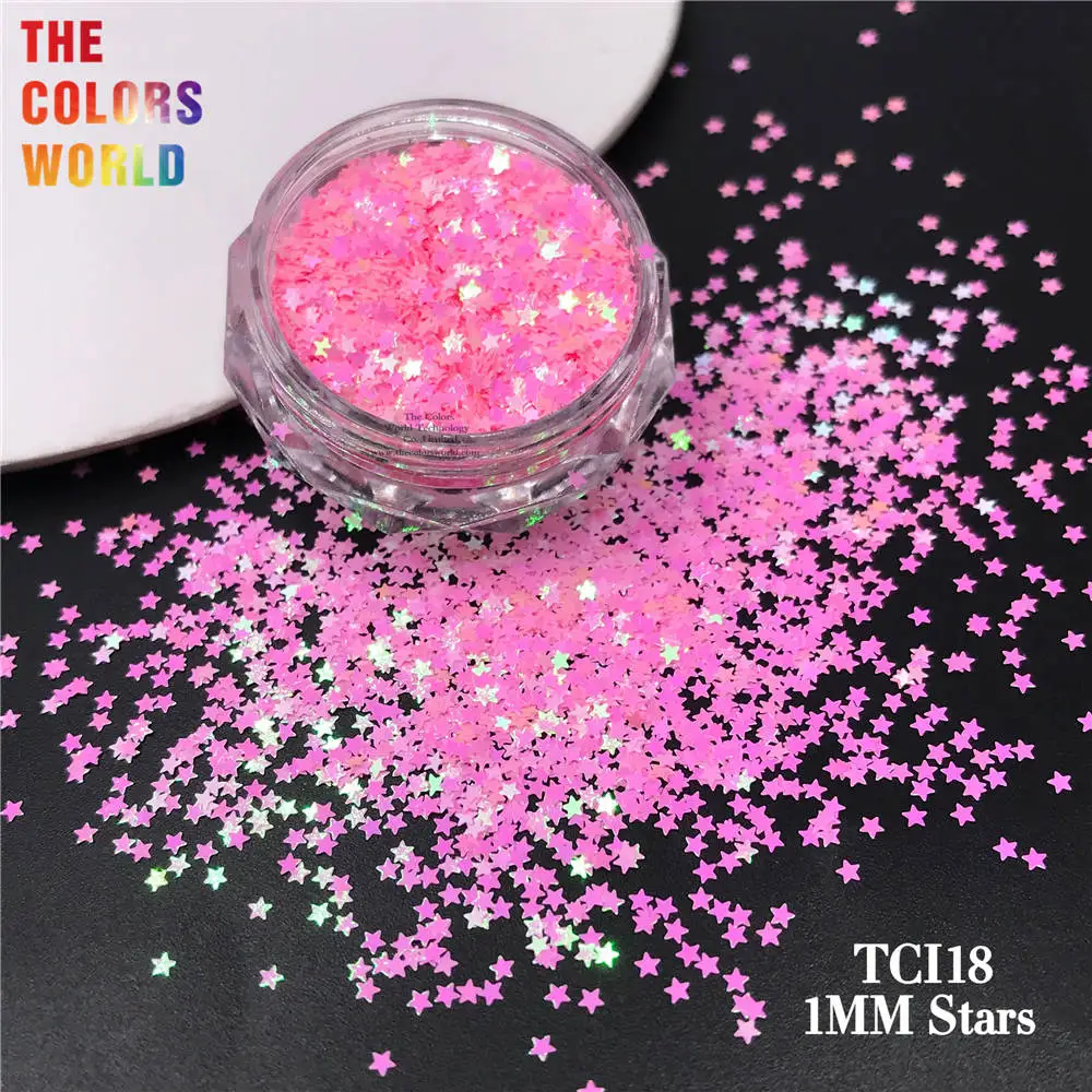 TCT-833 1MM Small Size Star Shape Glitter 3D Glitter Flakes Paillettes Kit For Nails Art Decorations Charms Manicure Party Salon