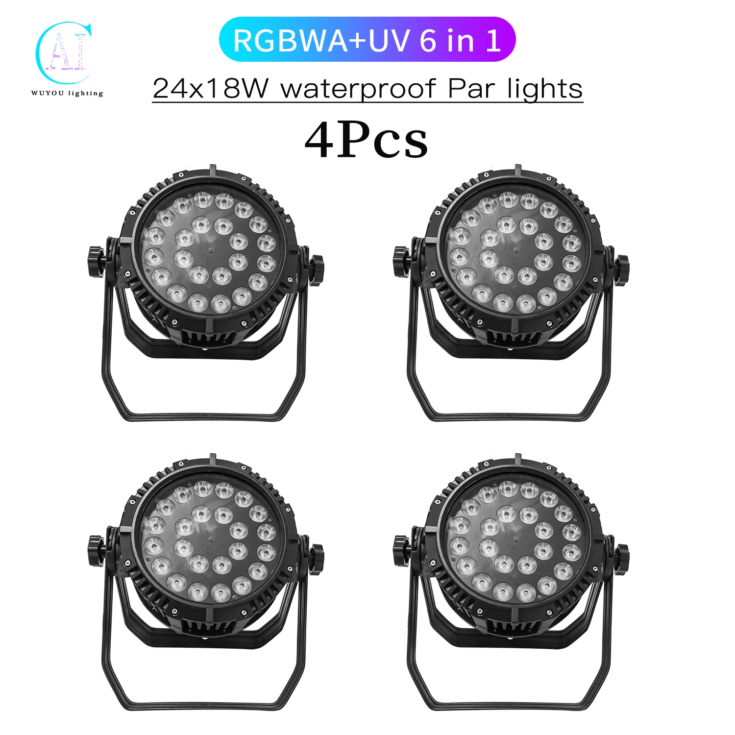 

4Pcs/Lots 24x12W RGBW/24x18W RGBWA UV 6 in 1 LED Par Light IP65 Waterproof Stage Light DMX Control DJ Disco Show Lighting