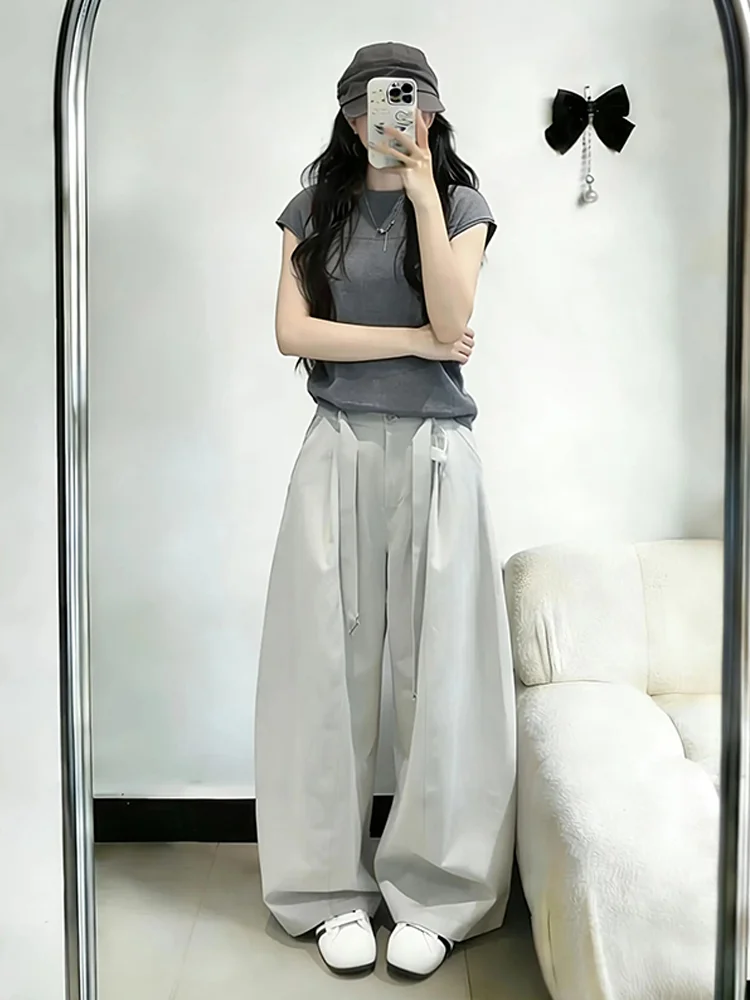 Summer 2026 Women's Knitted Top And Pants Set Casual Loose Fit High Waist Trousers Pure Color Versatile Comfortable Knitwear