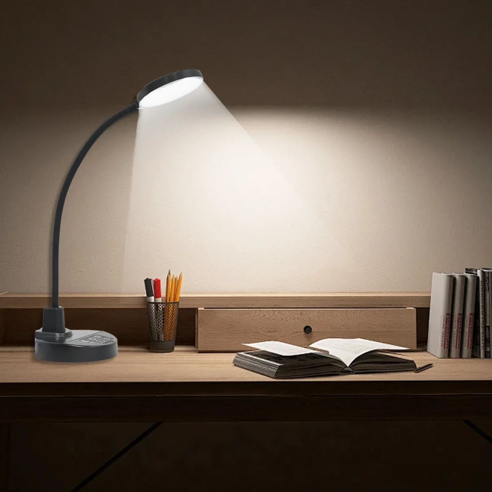 Goose Neck Bendable 360 Degrees Detachable LED Desk Light Swivel 3 Light Modes 97 SMD LEDs for Office Study