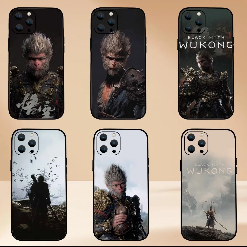 Black Myth Wukong Game Phone Case For iPhone Mini 11 12 13 14 15 Pro XS Max X Plus SE XR Shell