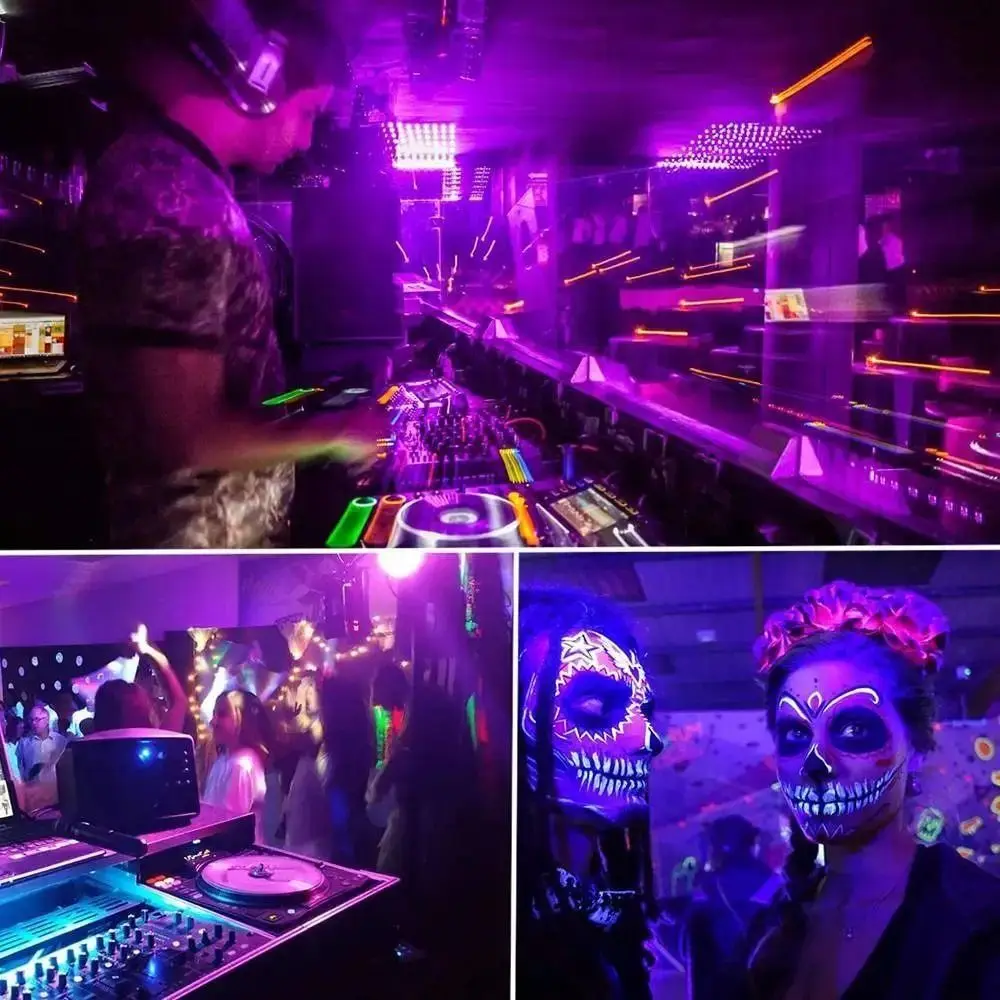 Blacklight Ultraviolet Lamp UV Purple Bulb Atmosphere 360 Glow UV Light Bulbs 10W E27 Purple Black Light Bulb Party Supplies