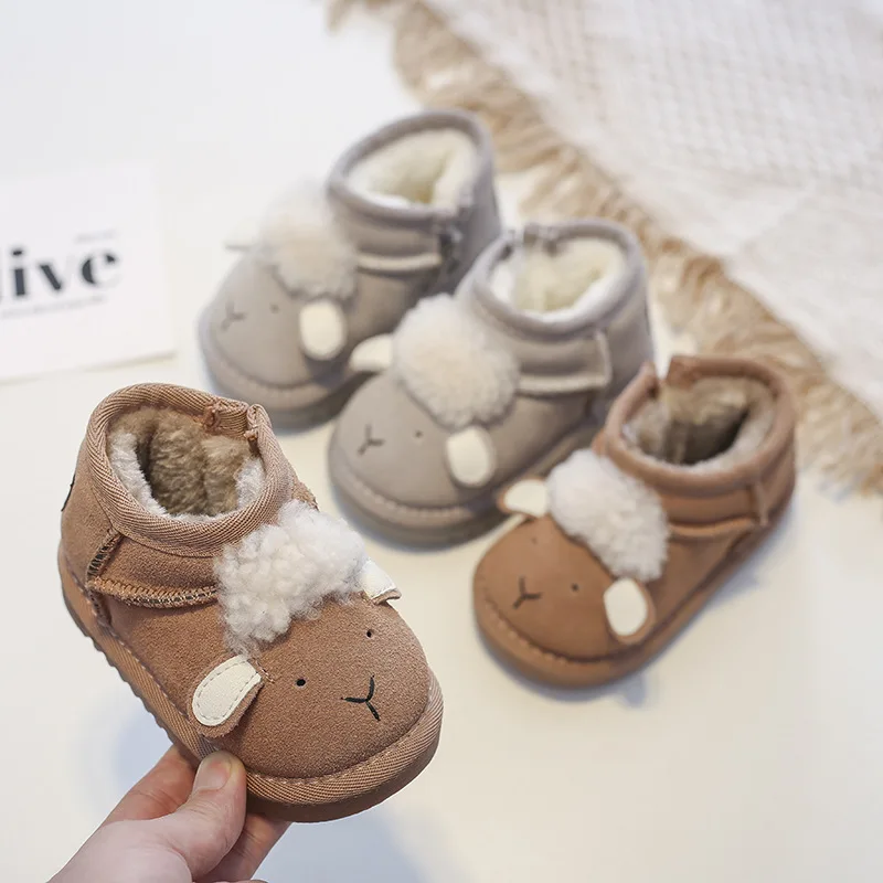 

Детские зимние ботинки2025Осенняя новая детская хлопковая обувь 6–2 лет, прогулочная обувь на мягкой подошве с толстым бархатным ботильоном для мальчиков и девочек, милая обувь для девочек