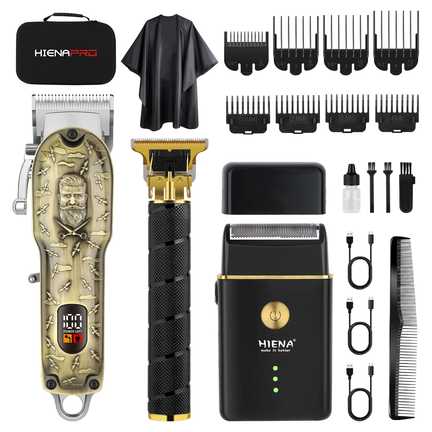 

Профессиональная машинка для стрижки волос, набор машинок для стрижки волос DLC, регулируемый интеллектуальный цифровой дисплей, электрические USB-машинки для стрижки волос