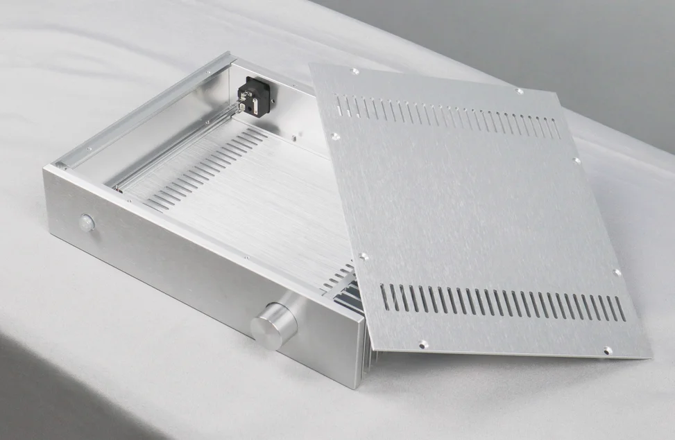 BZ3207 custodia preamplificatore/telaio amplificatore in alluminio pieno argento AMP BOX