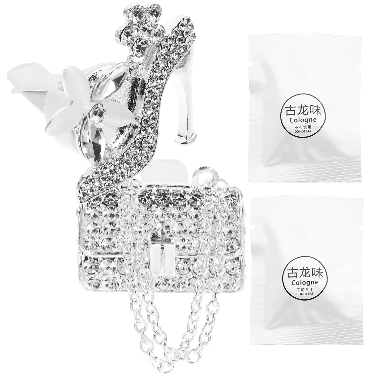 

2pcs High Heel Perfume Clip Rhinestone Car Vent Clips Aromatherapy Air Freshener For Car Office Bathroom Wardrobe Decor