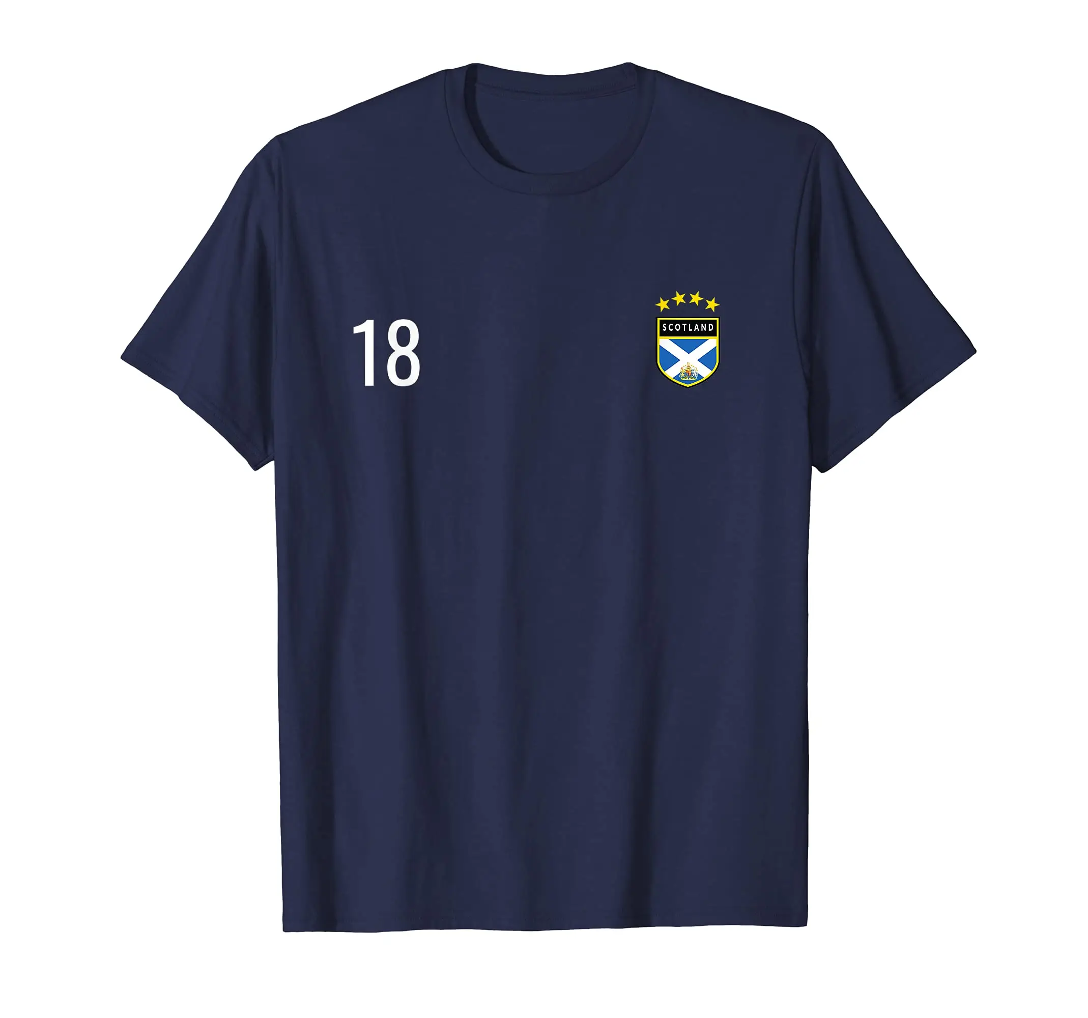 Scotland Number 18 Soccer Flag Football Eighteen Scottish T-Shirt