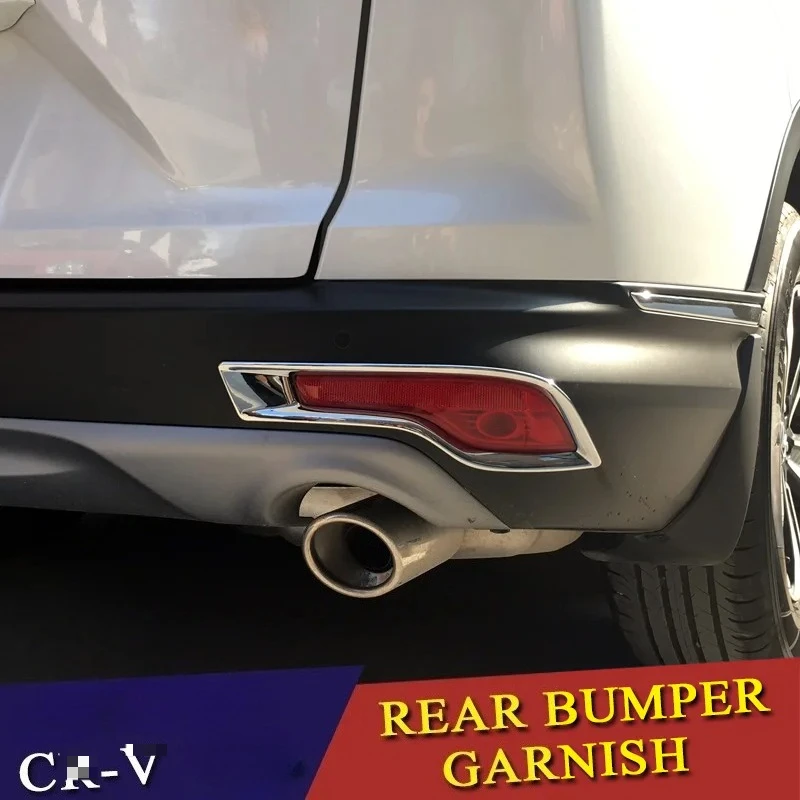 For Honda CR-V CRV 2017 2018 2019 Chrome Rear Tail Fog Light Lamp Bumper Cover Trim Car Styling Reflective Sticker Accessories
