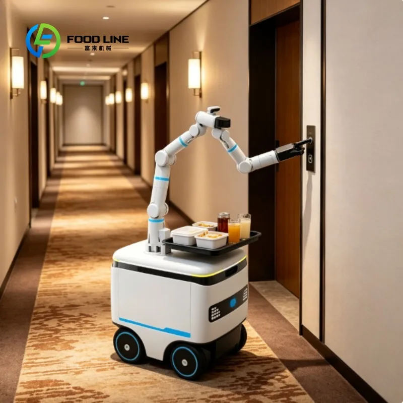 Delivery Robot Smart Food Delivery Service Robot Restaurant Hotel Automatic Transport Trolley AI Navigation System