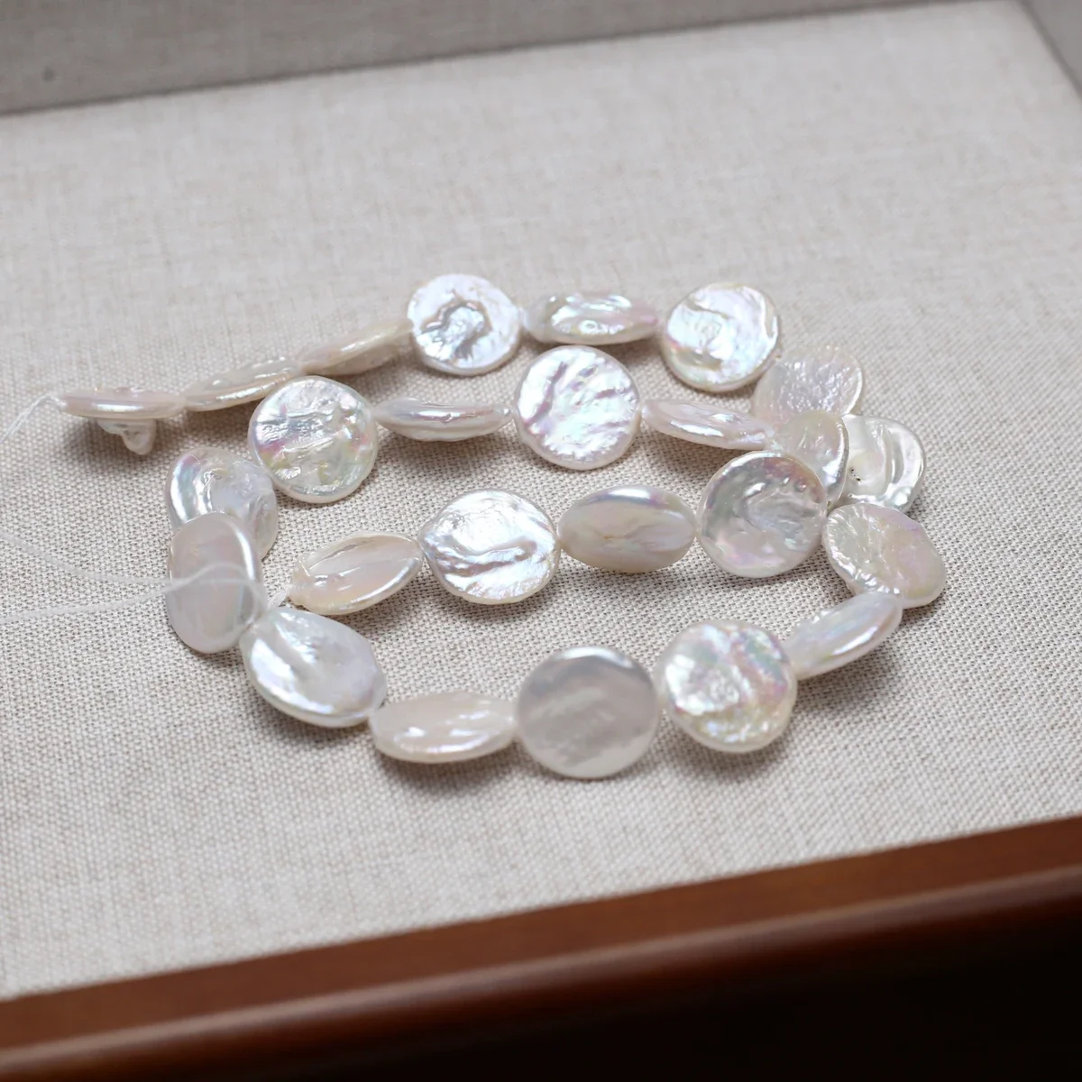 

15x16mm 4A Natural Freshwater White Round Buttons Baroque Pearl Bead Jewelry Make Gift DIY Necklace Bracelet Accessories Wedding
