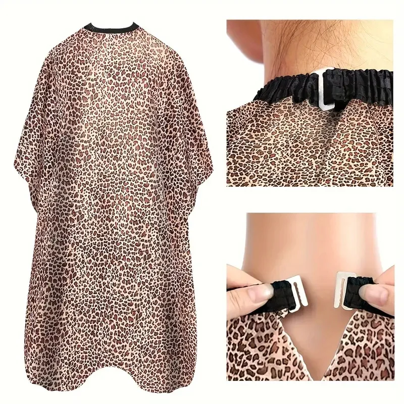 

Professional Leopard Print Hair Cutting Cape Anti-Static Haircut Apron Salon Use Styling and Coloring Hair Cutting Apron Capes