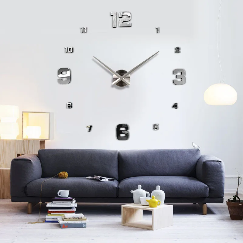 Living room clock, creative clock, simple Nordic wall clock, European and American DIY wall sticker clock, 3D clock