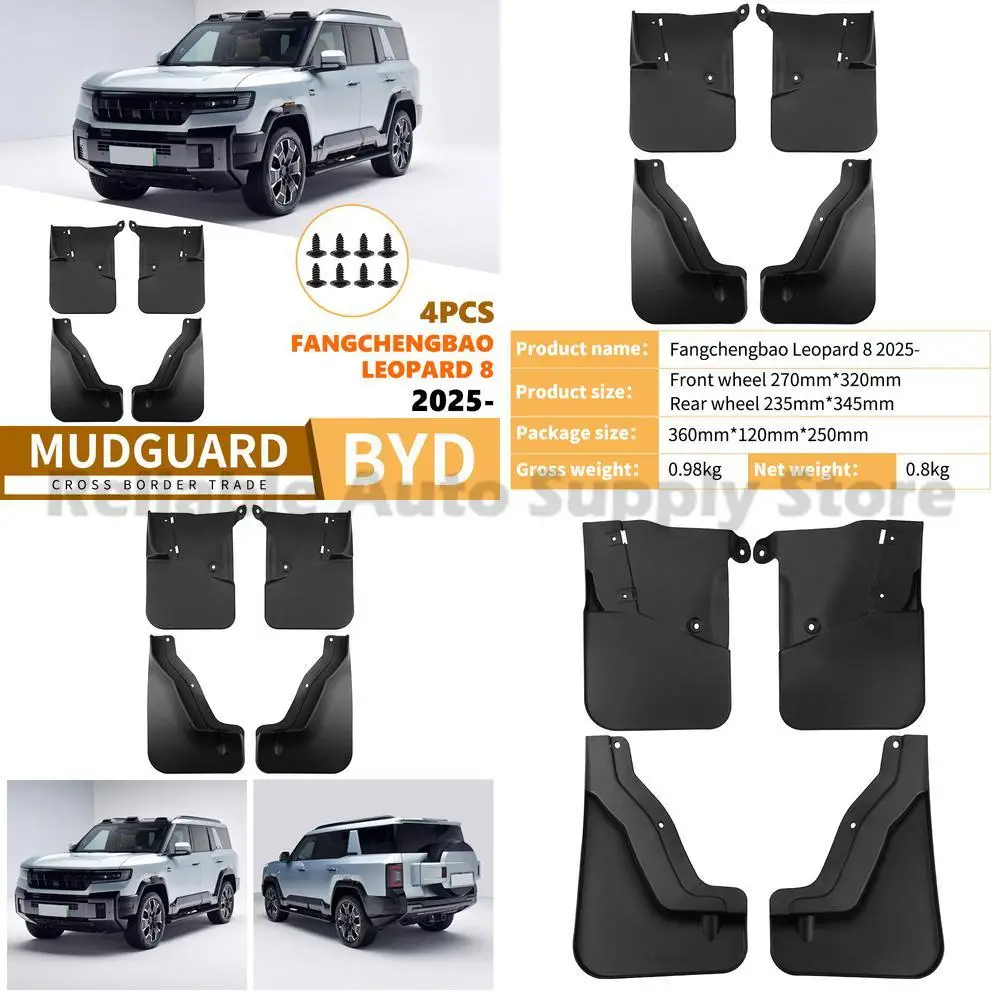 

For 2025 BYD Yangwang U8 Car Mud Flaps Soft Rubber Fender Trim Front Rear Wheel Drop Shipping Fast Delivery Premium Quality Dura