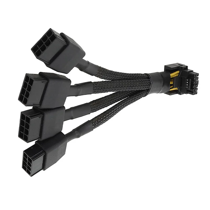 B68A For GPU RTX4090 RTX4080 4X8 Pin PCI-E to 16 Pin Graphics Card Power Cable 12VHPWR Connector 90 Degree Elbow Cable