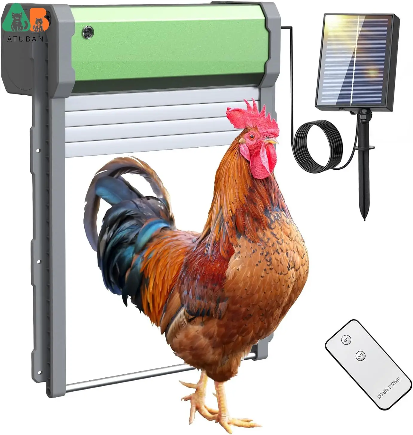 

Automatic Chicken Coop Door Opener with Remote,Solar Powered Auto Chicken Coop Door with Timer&Light Sensor for Chickens Ducks