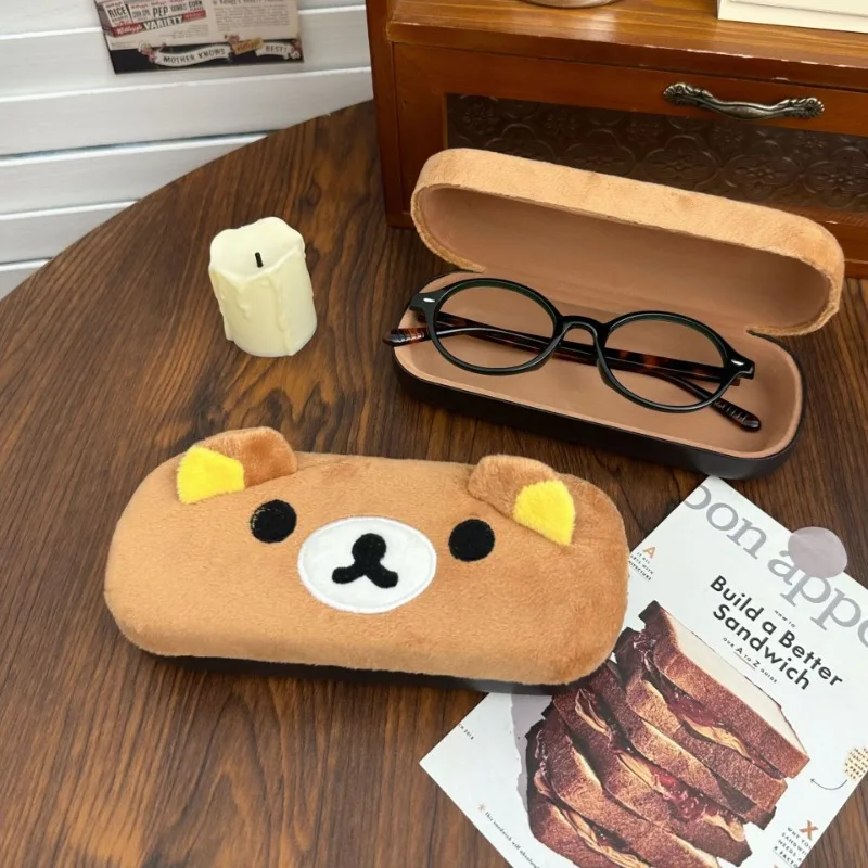 

Милая плюшевая коробка для очков Rilakkuma, защитная коробка для солнцезащитных очков, коробка для хранения от падения и давления для мальчиков и девочек, праздничные подарки