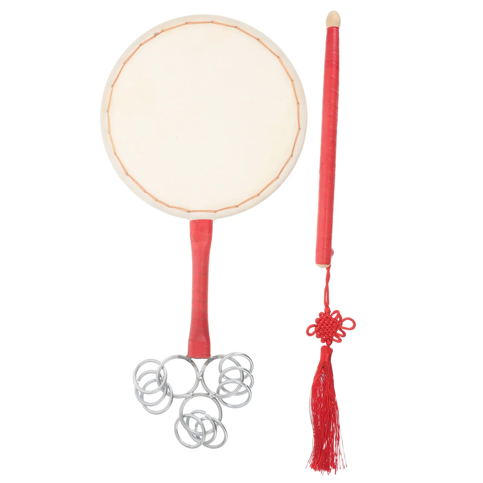 

20Cm Diy Drum White Surface Portable Chinese Style Percussion Instrument For Dance Performance Cultural Events Hand Drums For