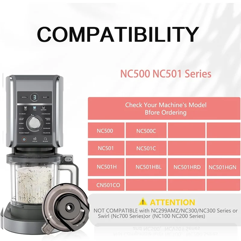A98G-الوعاء الخارجي غطاء استبدال جزء للنينجا NC500/NC501 NC500C/NC501C/NC501H/NC501HBL آلة صنع الآيس كريم نموذج