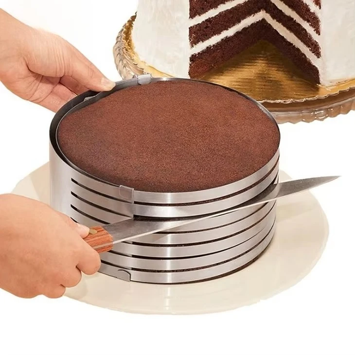 Stainless steel adjustable cake cutting machine mold cake decoration mousse ring pastry tool