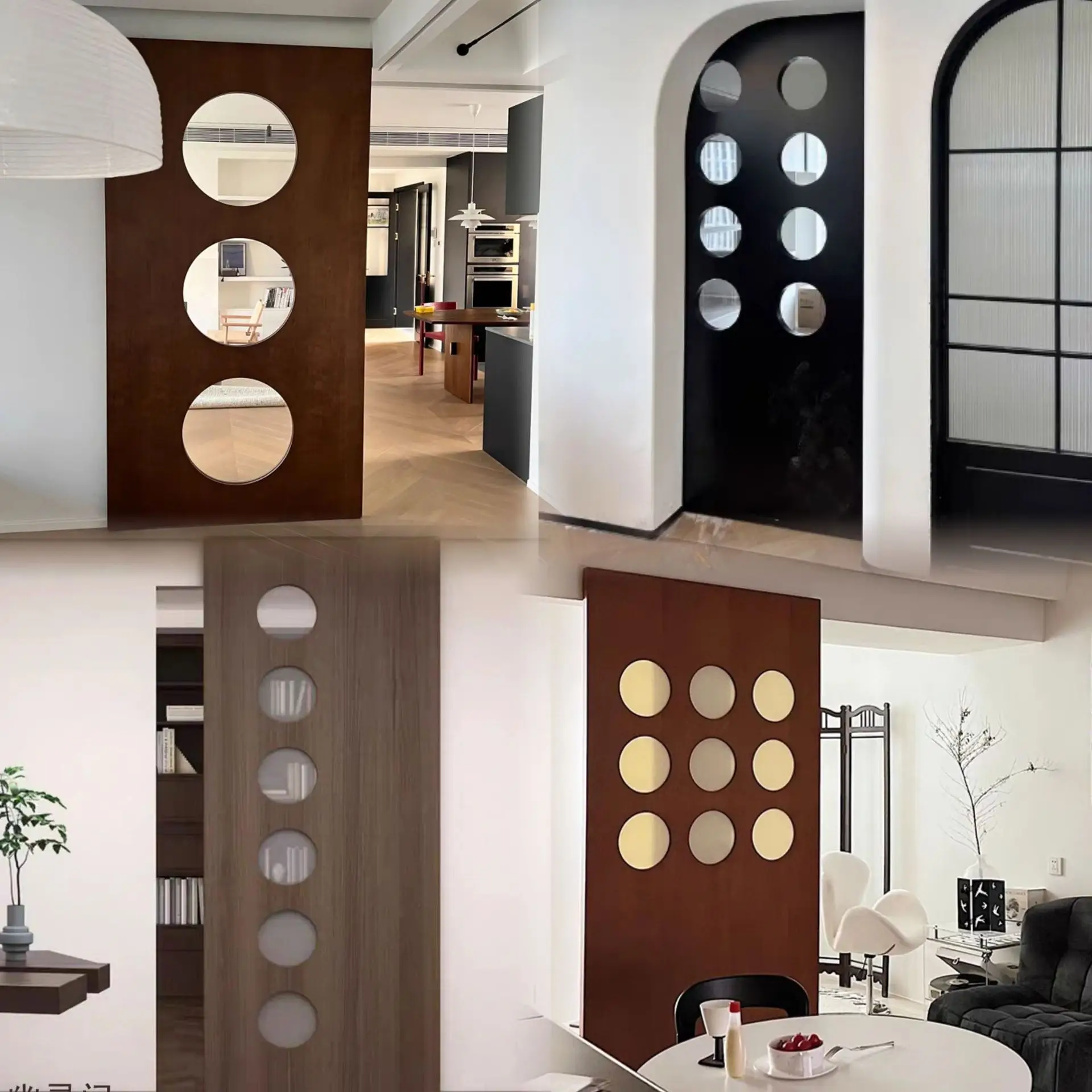 

Medieval style invisible ghost door kitchen bathroom glass mobile push-pull trackless suspension