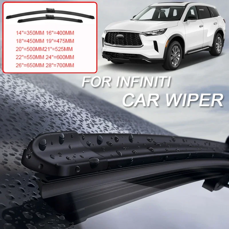 

2PCS For XIAOMI SU7 YU7 Infiniti Q50 Q60 Q70 QX30 QX50 QX55 J50 J55 QX60 L50 L51 QX80 Z62 Car Blade FrontWindshield Rubber Wiper