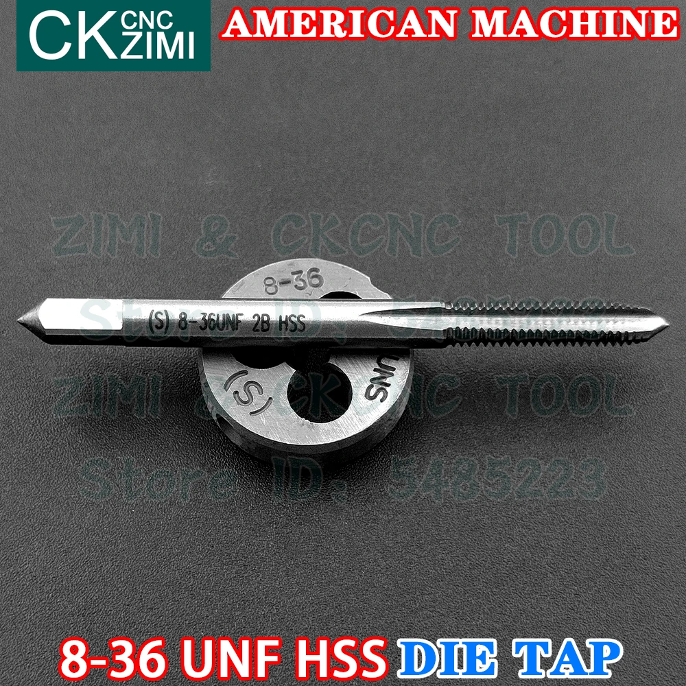 8-36UNF 8-36 UNC UNS HSS Lurus Menangani Mesin Standar Amerika Mati Tekan Kecepatan Tinggi Kawat Baja Penyadapan Bor Bulat Mati Logam