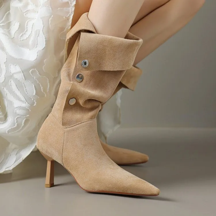 

High Heels Women High Boots Pointed Toe Dress Fashion Shoes Designer Pumps Woman Winter 2025 Elegant Luxury New Botas De Mujer