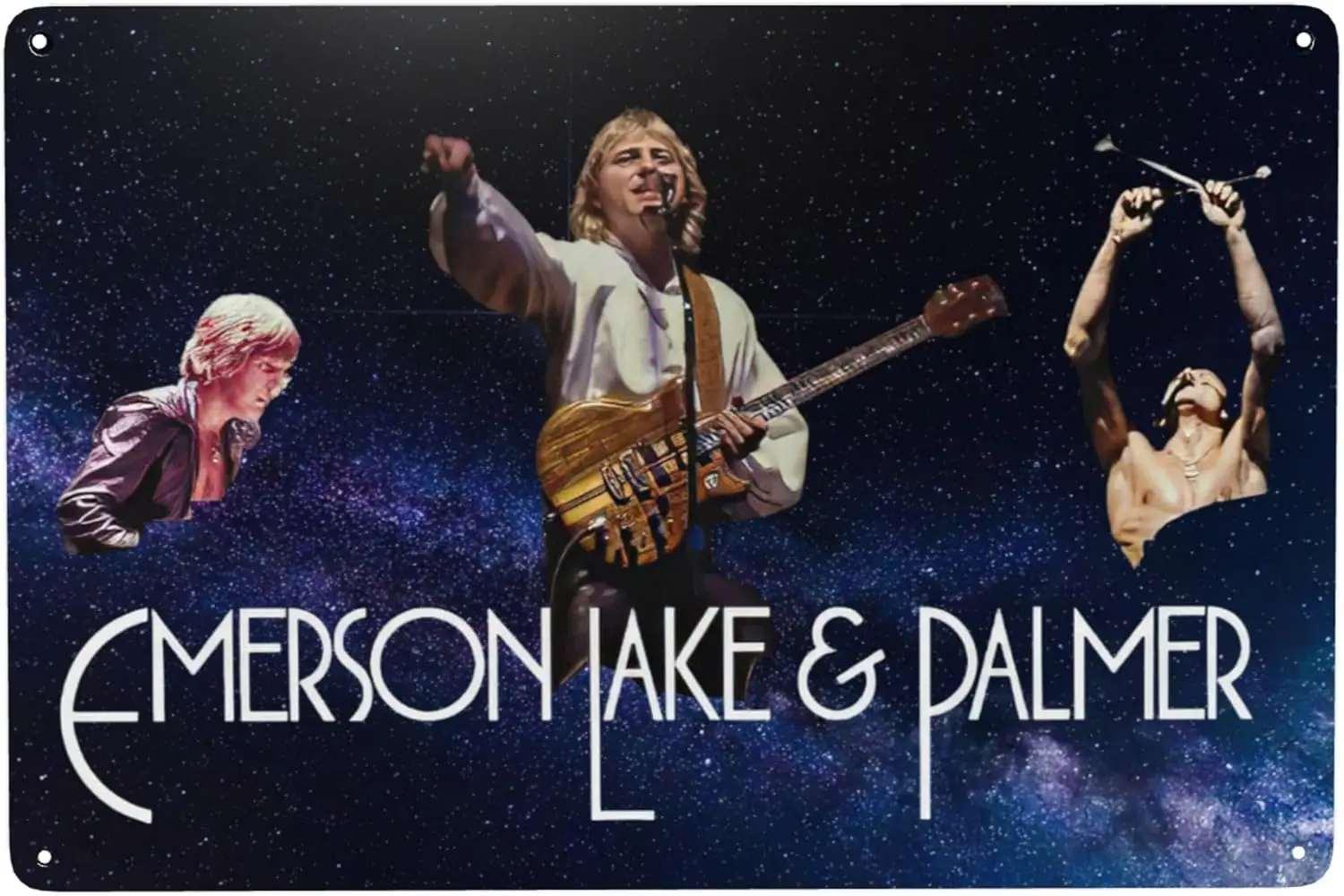 Emerson Music Lake and Palmer Band Metal Vintage Tin Sign Wall Decorative Art Poster Aesthetic for Home 8x12in