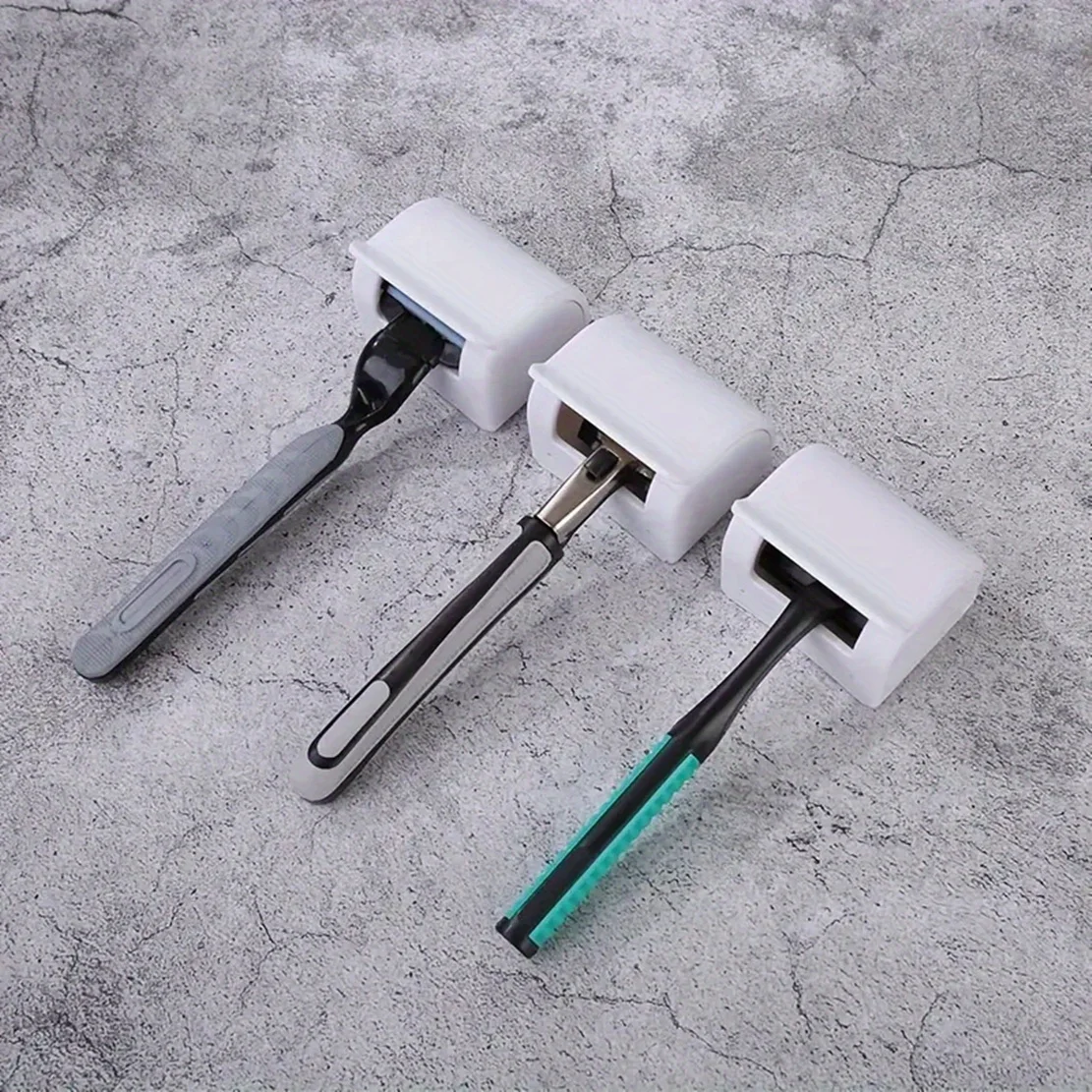 Wasserdichter und staubdichter selbstklebender Rasiererhalter zur Wandmontage im Badezimmer für die Dusche, Hakenständer, Gillette-Rasierer, Rasierhalter – Detail 3