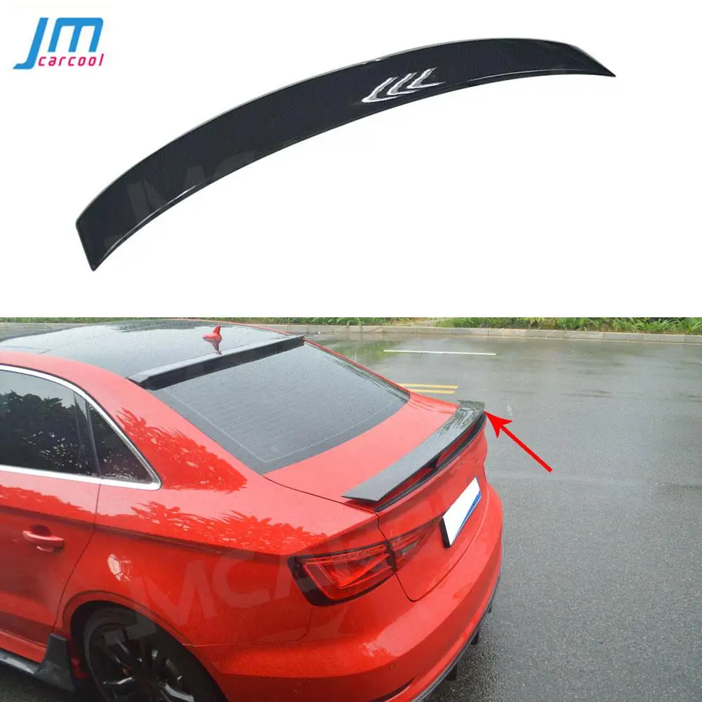 

JMCARCOOL Carbon Fiber Car Rear Trunk Spoiler Wing For Audi A3 A3-Sline S3 RS3 Sedan 2014-2019 FRP Unpainted Black Car Body Kits