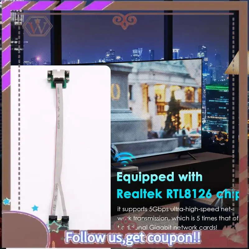 بطاقة واجهة الشبكة ABBG-M.2 A+E KEY، 5 جيجابت في الثانية جيجابت RJ45 إيثرنت، RTL8126، لتمهيد PXE بدون أقراص، متوافقة مع نظام التشغيل Windows 10/8/7