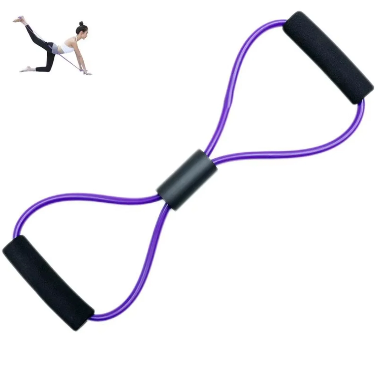 8 Resistance Band Yoga Strap Fitness Pulling Rope Word Elastic Exercise Band Heavy Duty Workout Tube  Body Stretching