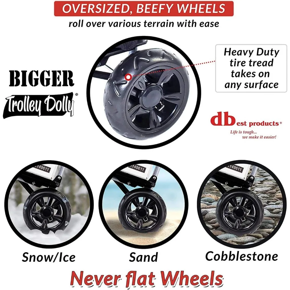 عربة تسوق قوية قابلة للطي - عربة دوللي سوداء لزراعة البقالة