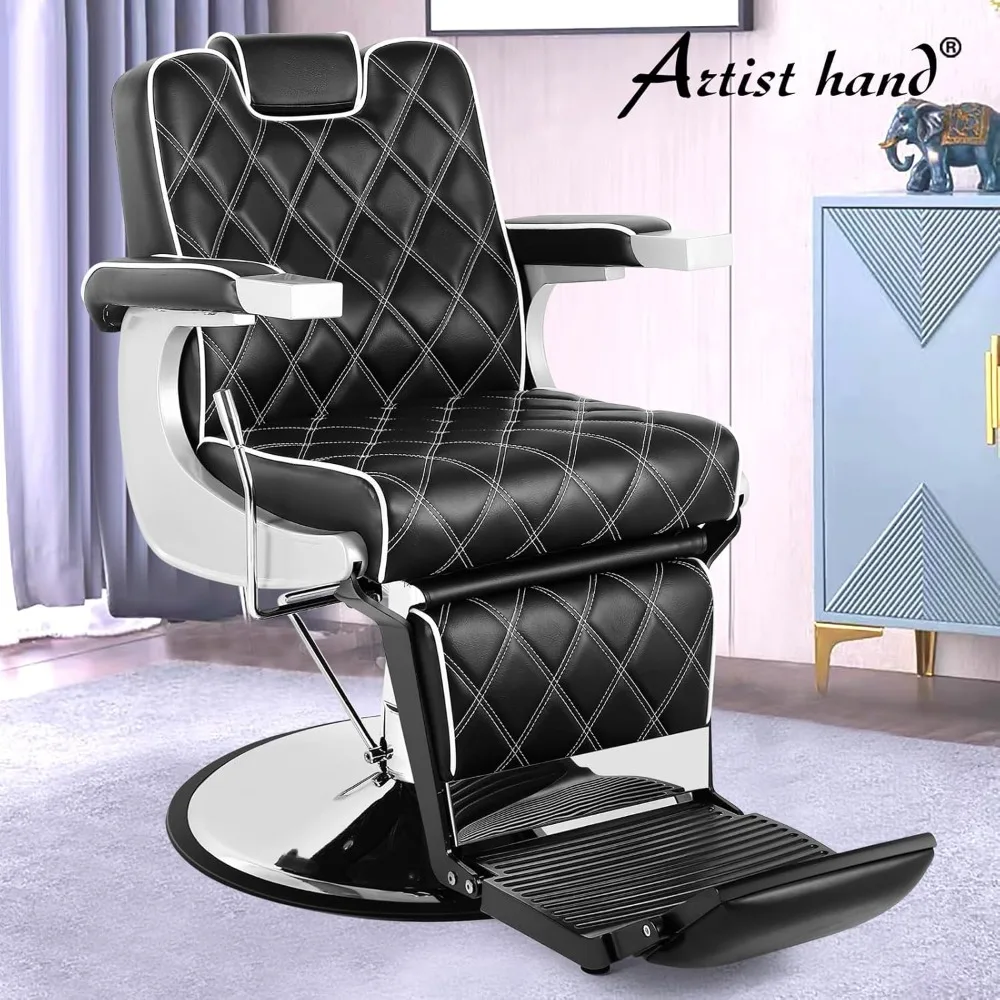 Artist hand Heavy Duty Vintage Barber Chair All Purpose Hydraulic Recline Salon Beauty Spa Styling Equipment Black