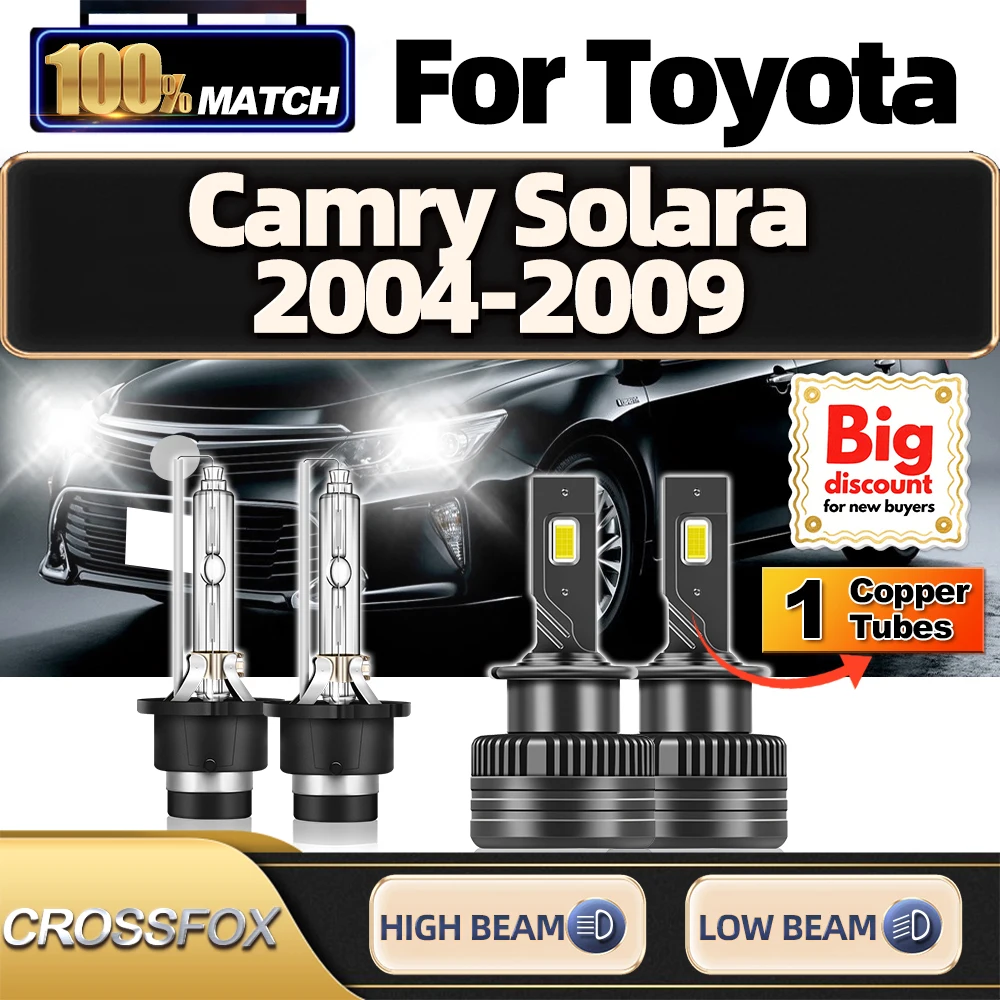 

CROSSFOX для Toyota Camry Solara 2004, 2005, 2006, 2007, 2008, 2009, турбо-ксеноновые лампы для фар, Canbus, обновленные ампулы для фар