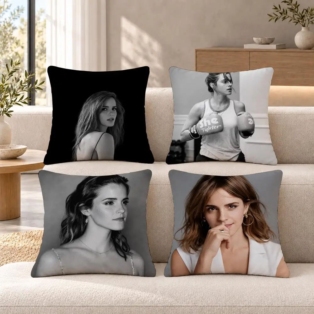 Celebrity Actress E-Emma Watson Cushion Cover Soft Short Plush Sofa Bedroom Den Car Dorm Decor Gifts