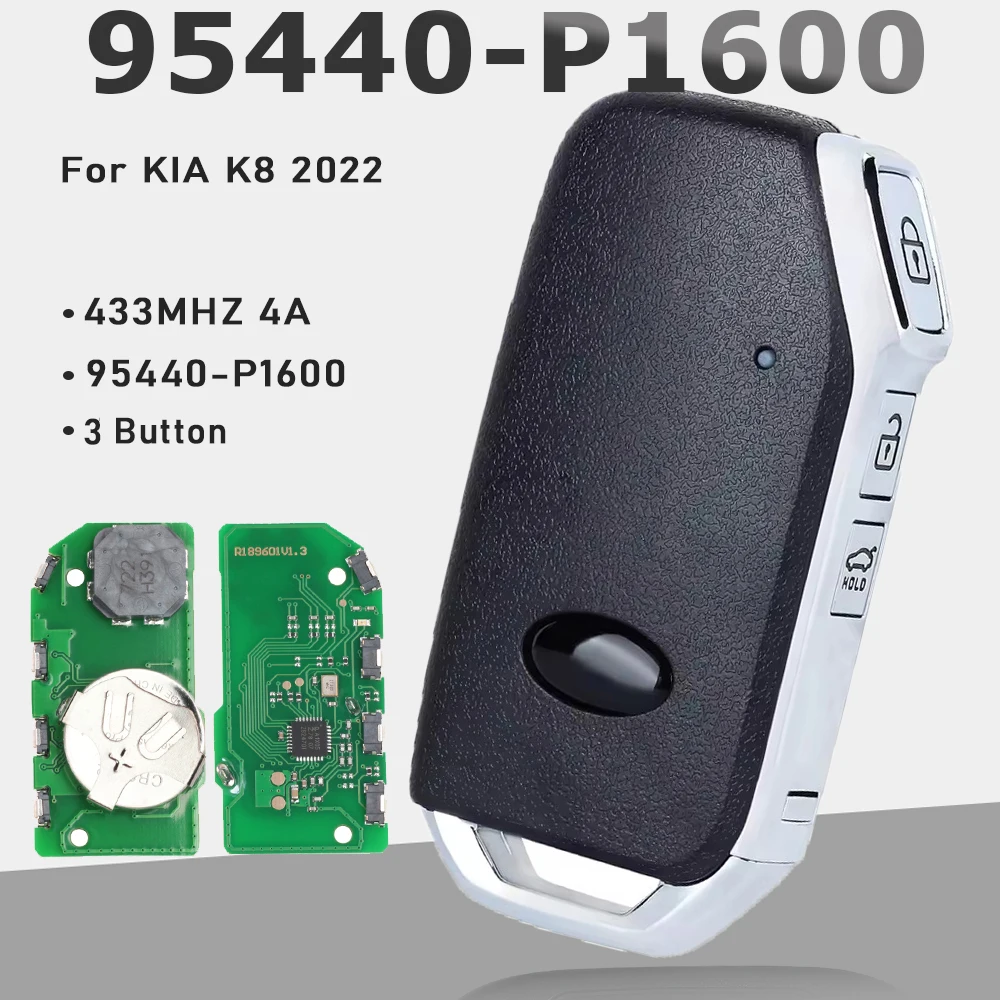 

KEYECU 95440-P1600 Replacement 3 Buttons Smart Spare Key Keyless Remote Control 4A Chip 433Mhz Keyless Go for Kia Sportage