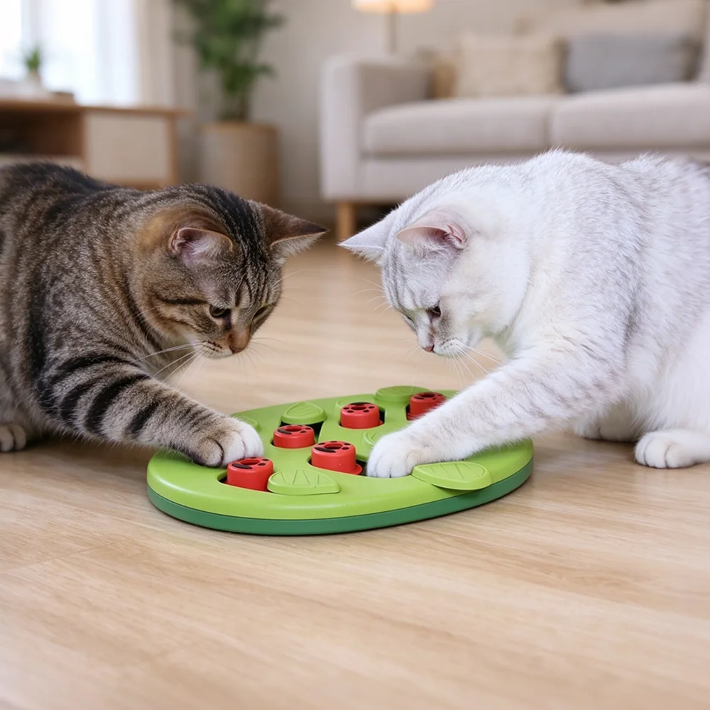 Interactive Cat Puzzle Treat Toy Slow Feeder IQ Training Mental Stimulation Boredom Relief Enrichment Toy for Indoor Kitten Cats