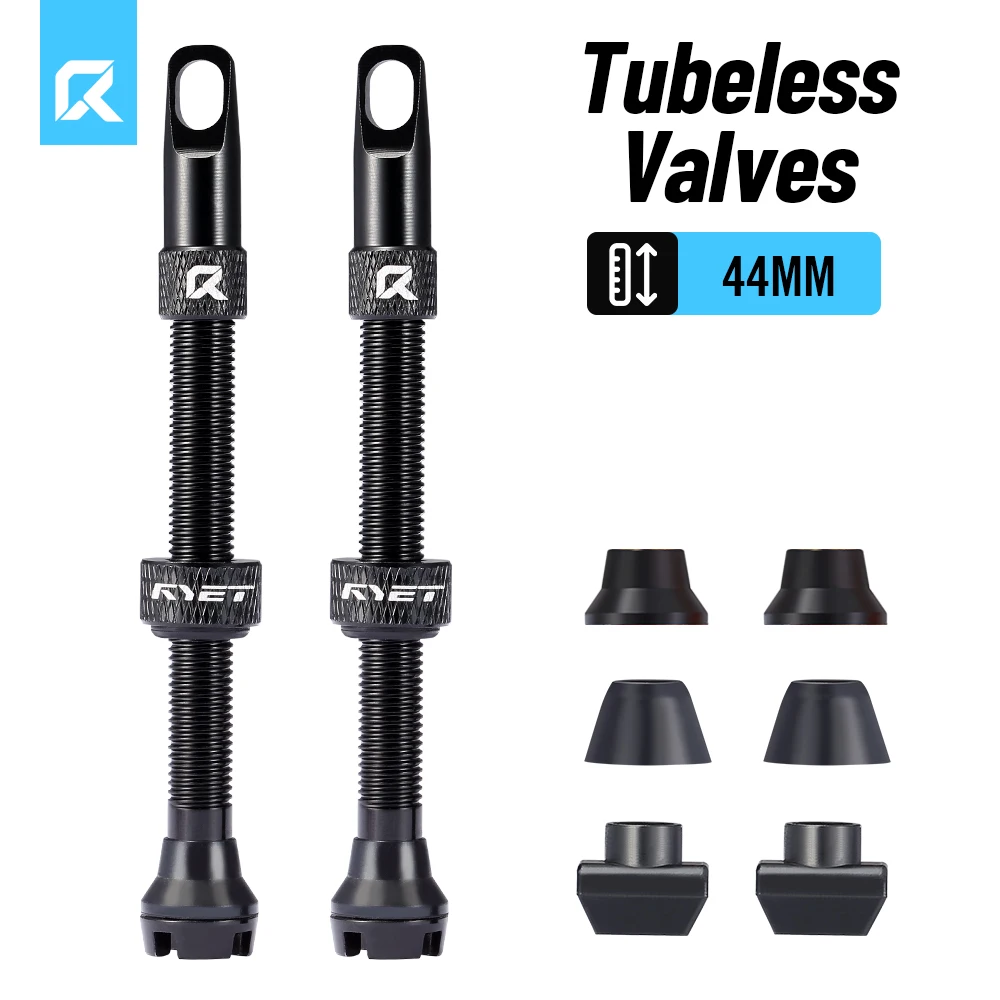 RYET Presta Tubeless-Ventile, 44/60/70/80 mm Tubeless-Fahrradventile für Rennrad/MTB, CNC-Aluminium-Ventilkern, abnehmbarer Dichtstoff-Com