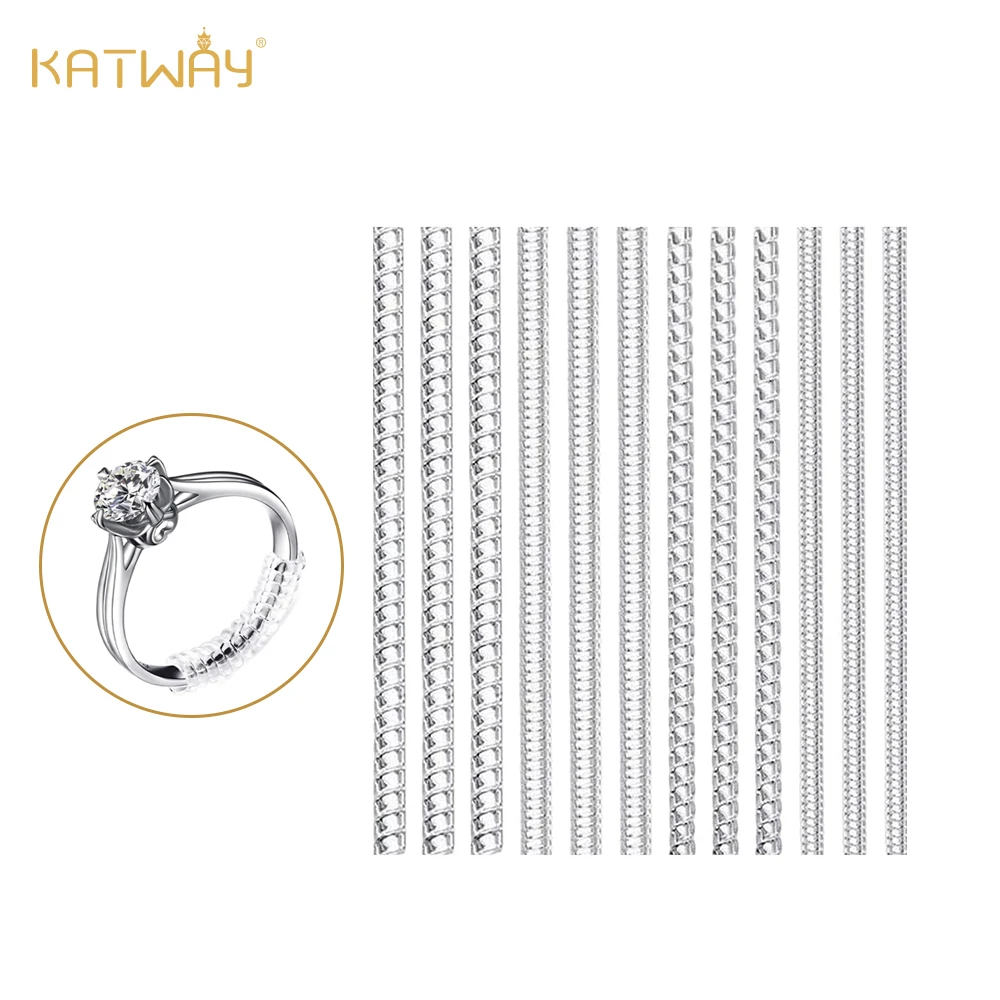 

KATWAY Jewelry Resizing Tightener Guard, Invisible Transparent Spiral Spring Ring Size Reducer Tools 4pcs/Set HH-AA74