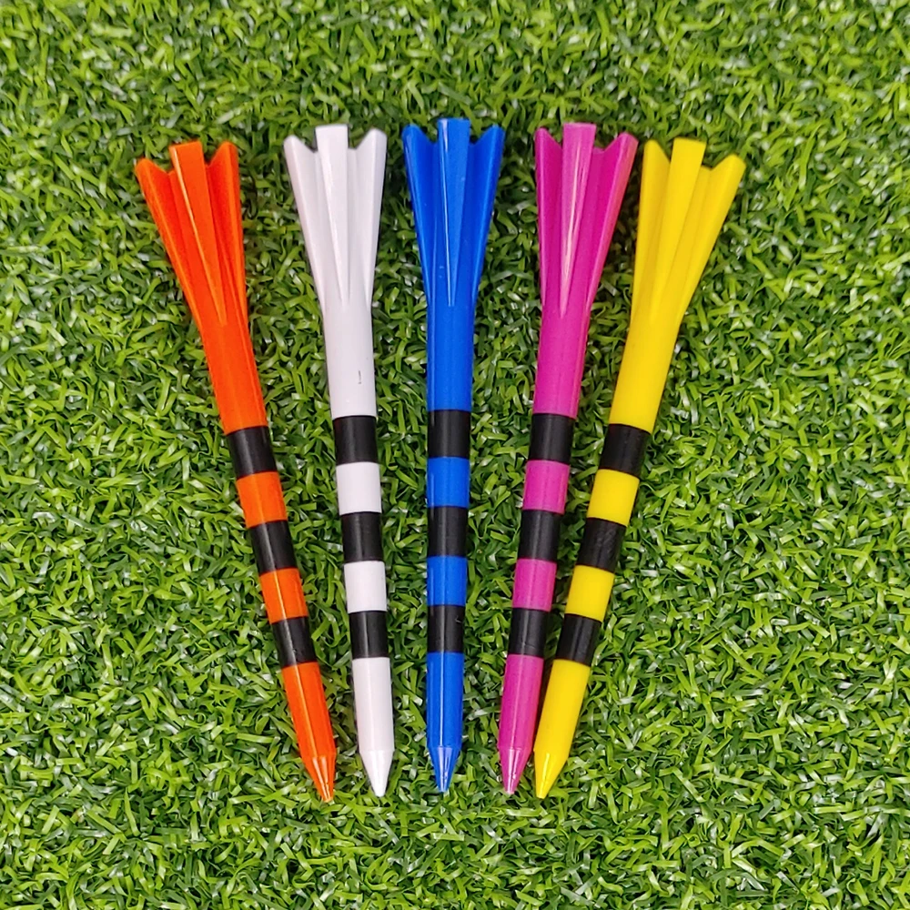 100Pcs Plastic Golf Tees  3-1/4 Inch Unbreakable Long Tees  4 Colors Frictional Resistance Reduction