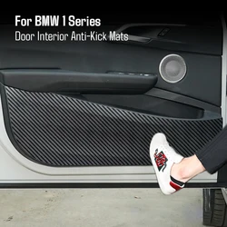 4Pcs For BMW 1 Series F20 F21 F52 F40 2017-2023 Car Door Anti Kick Pads Carbon Fiber Leather Door Sill Plate Protection Sticker
