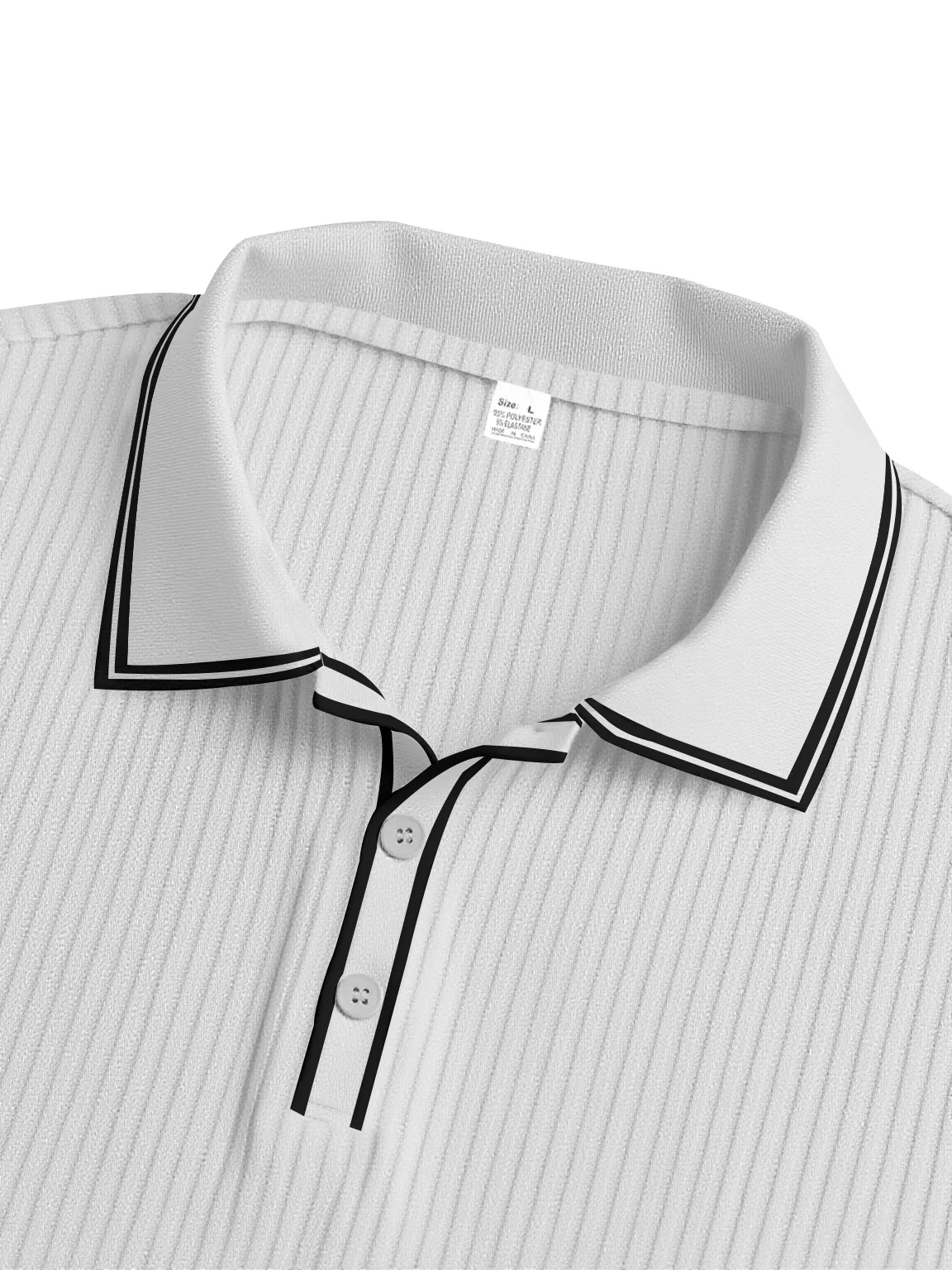 Men's Long-sleeved Top Solid Color Lapel Pit Strip Loose Breathable Business Casual Cross-border Polo Shirt Cw59211