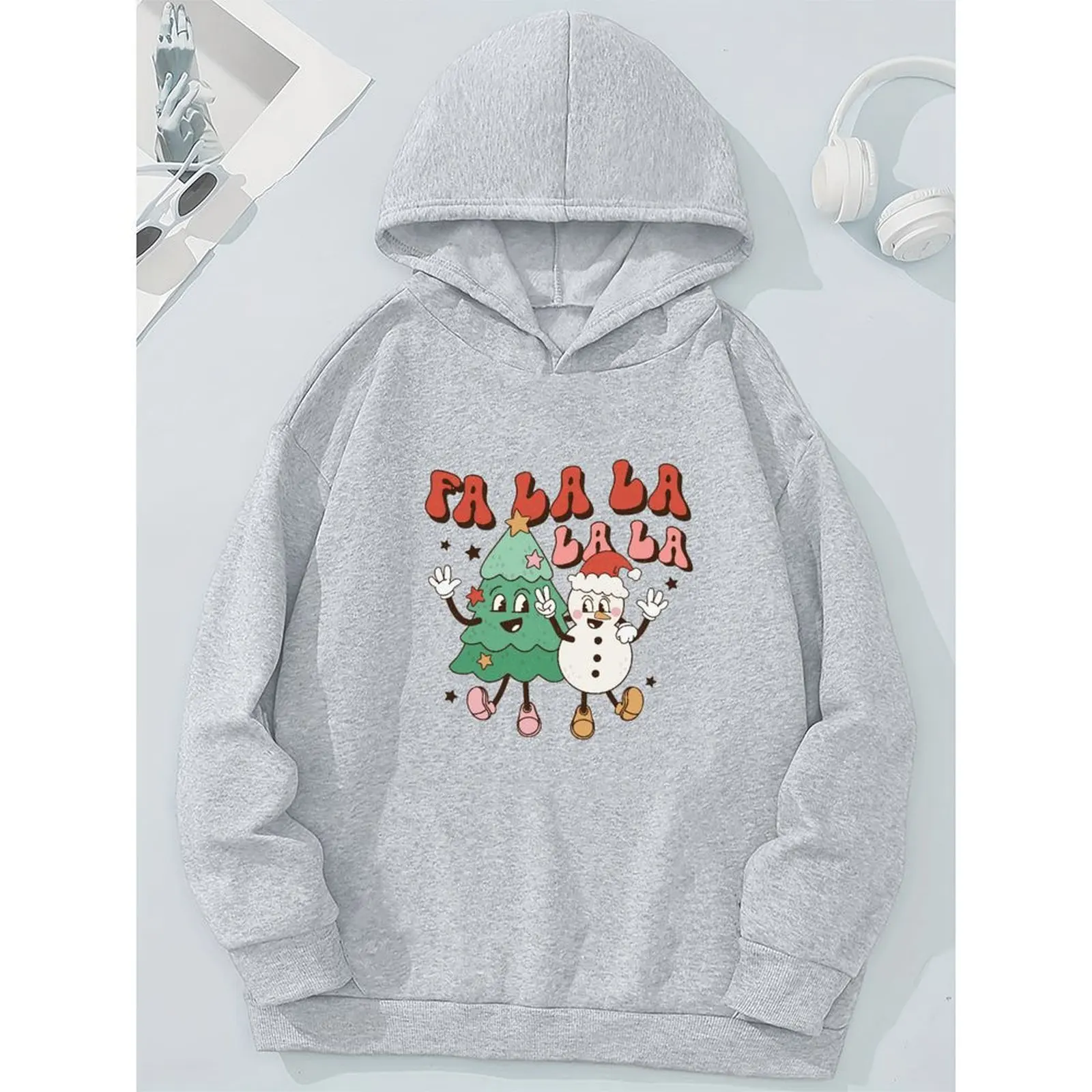 

Women Sweatshirt Loose Pullover Hoodies Winter Casual Printed Pattern Comfortable Fabric Christmas Falala Autumn Woman Clothes