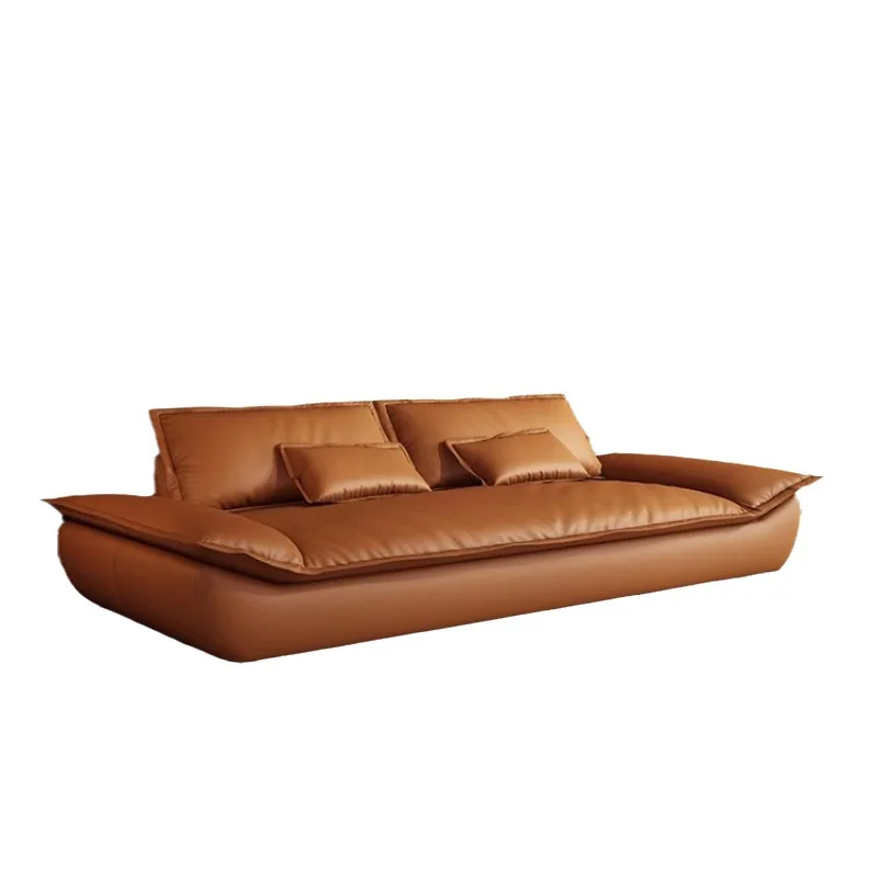 

Minimalist designer sailboat matte cloth living room apartment B & B wide sitting deep down lazy cat claw leather sofa