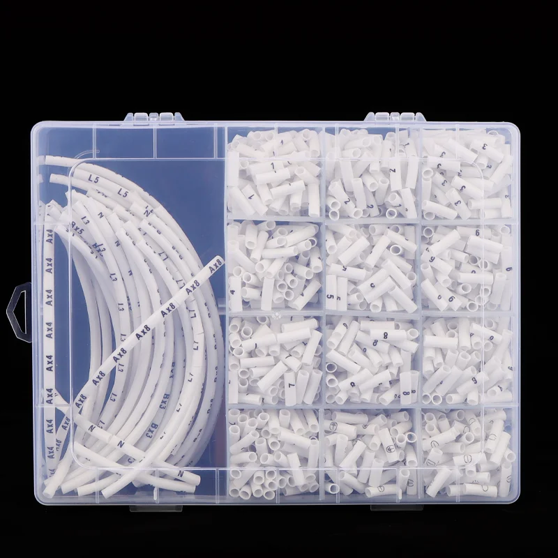 

1500pcs Wire Coding Sleeves & Cable Number Markers for Electrical Cabinet Wiring, Tube Labeling & Power Identification