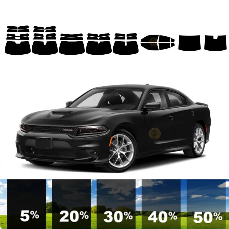 precut Removable Window Tint Film For Car 100% UVR 5%-35%VLT Heat Insulation Carbon ﻿For DODGE CHARGER 4 DR SEDAN 2015-2023