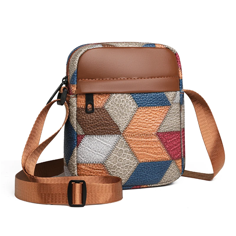 Praktische, vielseitige, mehrfarbige gemusterte Tasche, verstellbarer Riemen, leicht, für den täglichen Gebrauch, Arbeit und Outdoor, langlebige Funktionstasche – Detail 5
