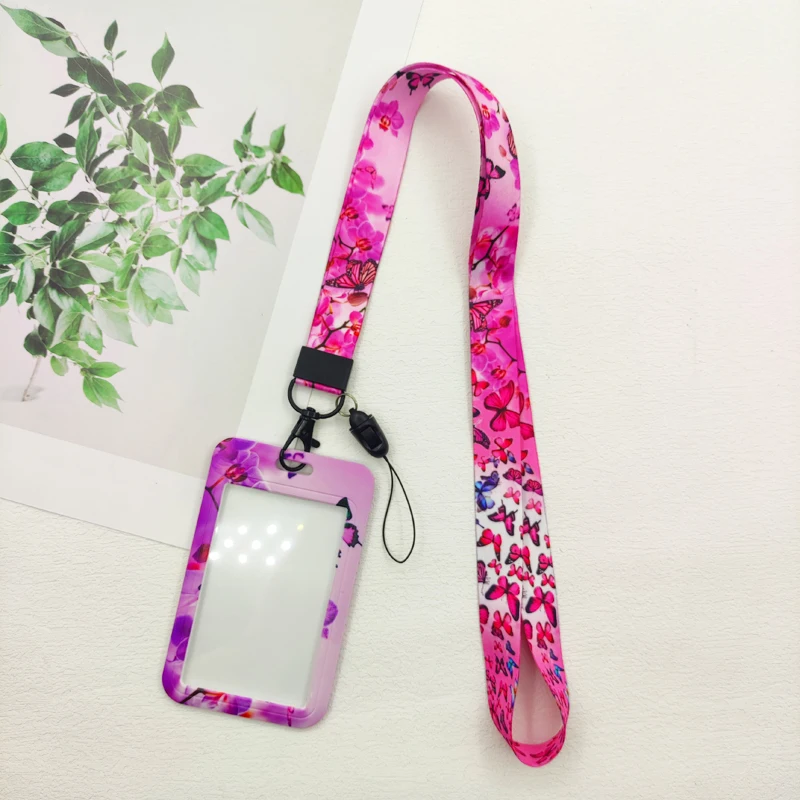 Schmetterling Ausweishalter Lanyards Mädchen Tür Kartenetui Hängendes Seil Frauen Ausweishalter Umhängeband Visitenkarte Geschenk – Detail 16