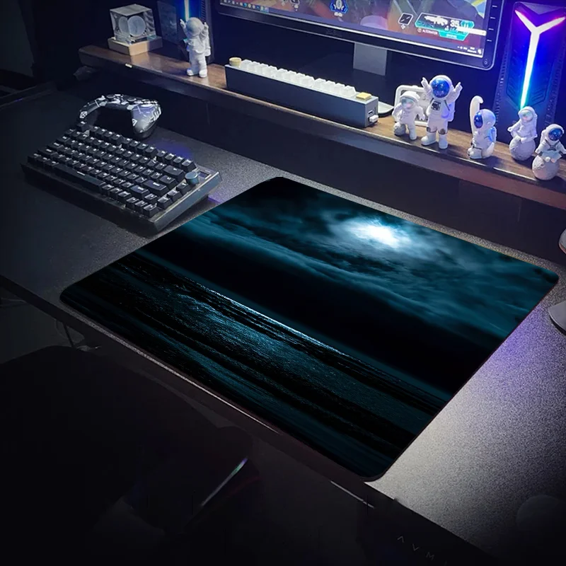 

Eclipse Ocean Scenery Mousepad Gamers large desk mat Office carpet Natural rubber laptop Computer accessories can be customized